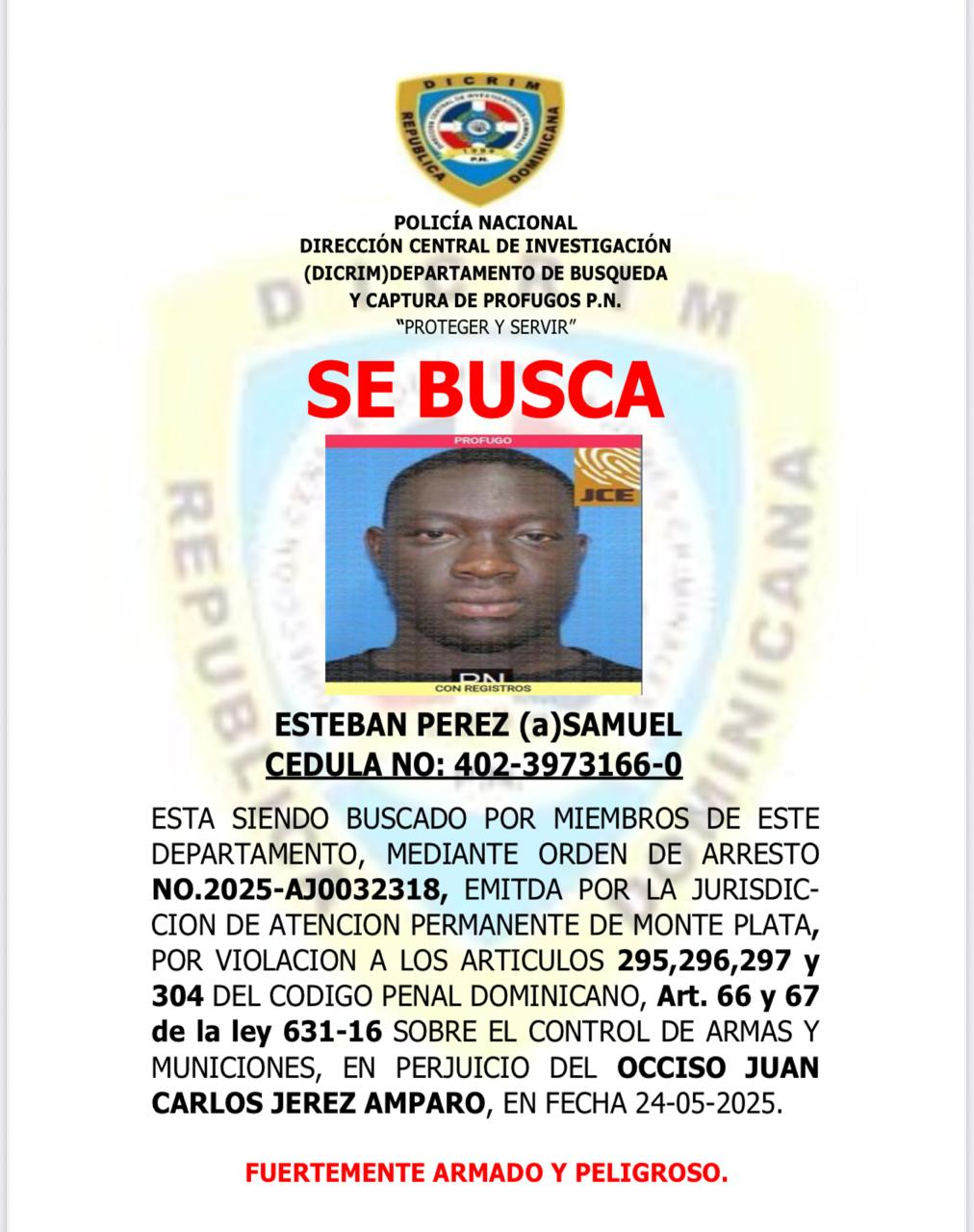 Police actively search for fugitive accused of homicide and micro-trafficking in Monte Plata | De Último Minuto English