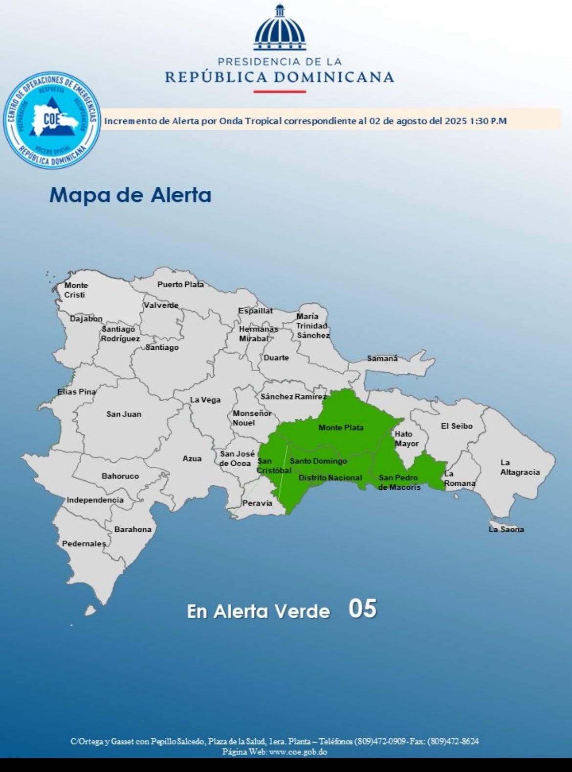 They issue a green alert for four provinces and the National District | De Último Minuto English