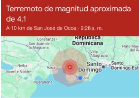 A 4.1-magnitude earthquake is recorded in San José de Ocoa this Thursday morning. | De Último Minuto English
