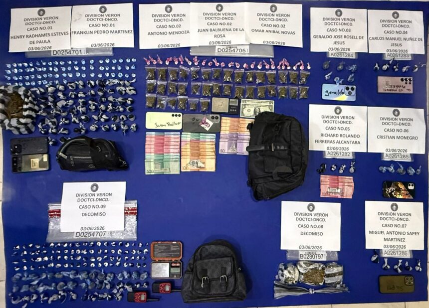 DNCD arrests 10 people and seizes more than 1,400 grams of drugs in operations in Verón-Punta Cana | De Último Minuto English