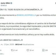 "Milei on De la Espriella's potential victory: The lion and the tiger roar in Latin America" | De Último Minuto English