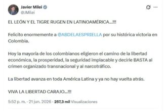 "Milei on De la Espriella's potential victory: The lion and the tiger roar in Latin America" | De Último Minuto English
