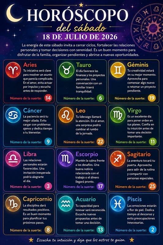Horoscope for July 18, 2026 | De Último Minuto English