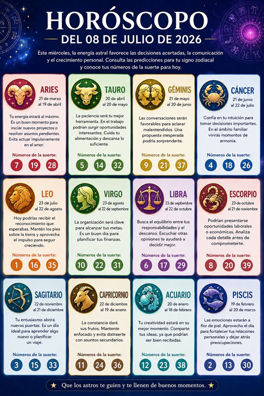 Horoscope for July 8, 2026 | De Último Minuto English