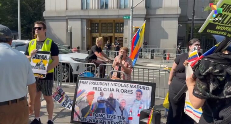 Scuffles break out outside New York courthouse during Maduro hearing
