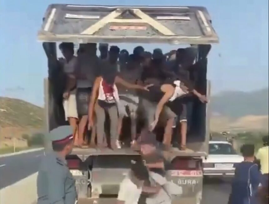 Truck packed with migrants heads to Ceuta border amid migration surge