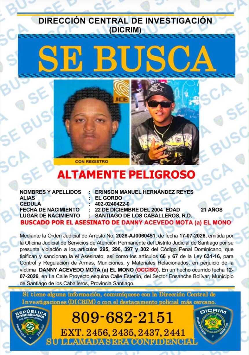 Police urge “El Gordo” to turn himself in for the shooting death of a young man in Santiago | De Último Minuto English