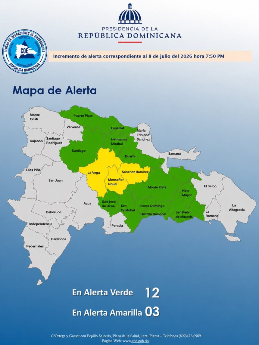 COE activates alerts due to rains: three provinces move to yellow and 12 remain under green alert | De Último Minuto English