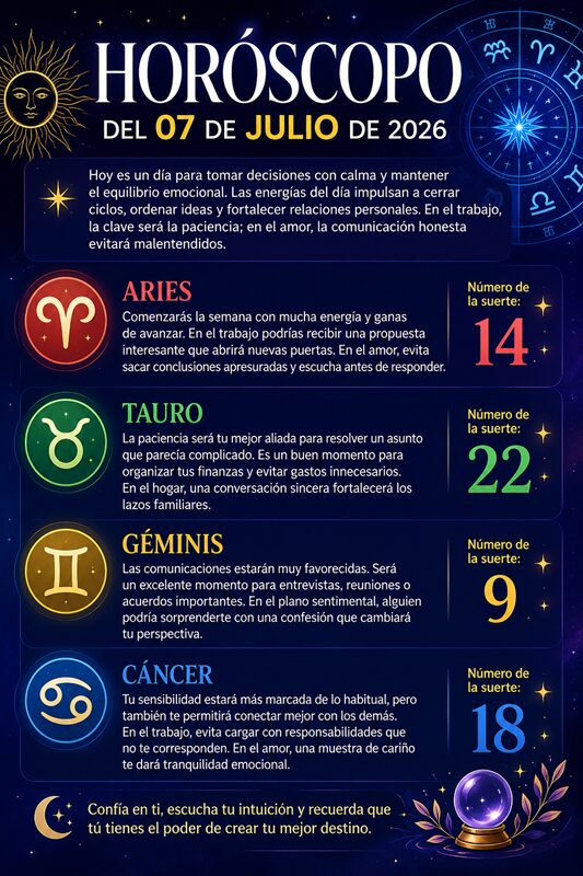 Horoscope for July 07, 2026 | De Último Minuto English