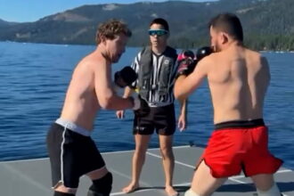 Mark Zuckerberg spars with UFC champion Merab Dvalishvili on floating platform
