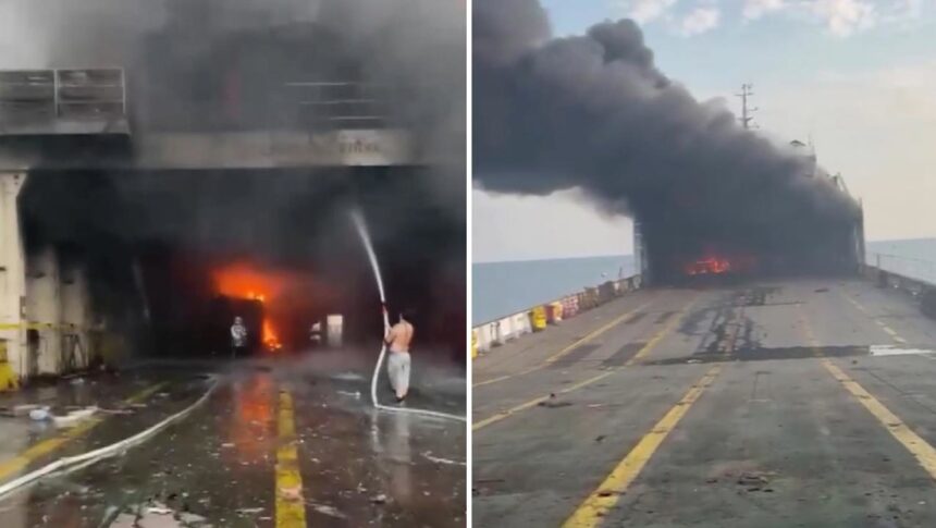 Cargo ship carrying Turkish crew hit by drones in Black Sea