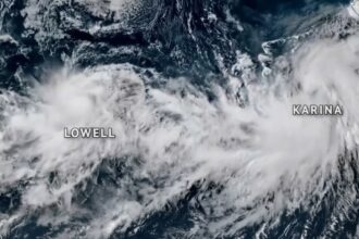 Hurricane Karina strengthens to Category 4 in the Pacific