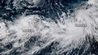 Hurricane Karina strengthens to Category 4 in the Pacific