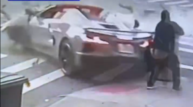 Three injured after Corvette and Mercedes-Benz crash in Manhattan