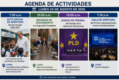 Agenda for the day: Monday, August 24, 2026 | De Último Minuto English