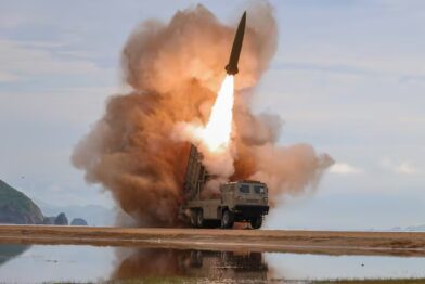 North Korea launches around 10 ballistic missiles amid US-South Korea military drills