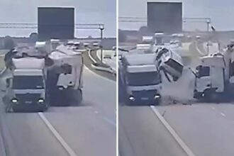 Truck collision sends car flying into the air in Poland | De Último Minuto English