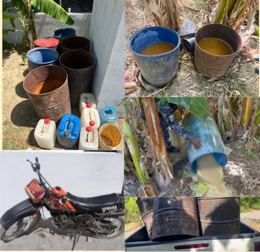 Clandestine adulterated alcoholic beverage factory dismantled and stolen motorcycle recovered in Barahona | De Último Minuto English