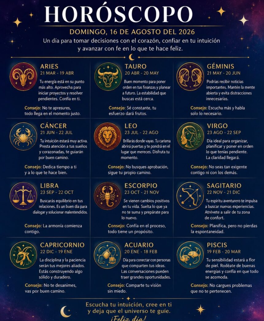 Horoscope for August 16, 2026 | De Último Minuto English