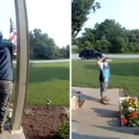 VIDEO: Amazon delivery goes viral after stopping to respectfully untangle a U.S. flag