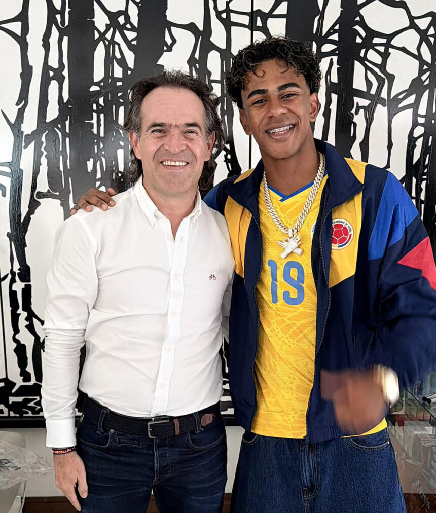 Lamine Yamal wears the yellow Colombia jersey at the Medellín Flower Festival | De Último Minuto English