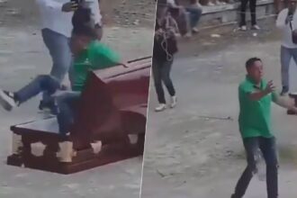 Mexican politician goes viral after arriving in a coffin for an “aura battle”