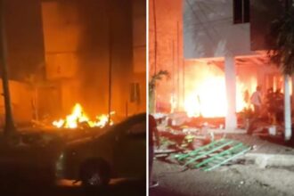 Car bomb explosion at police station in Colombia leaves one dead and 10 injured