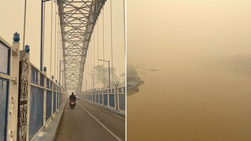 Orange haze covers Indonesian city as wildfires spread