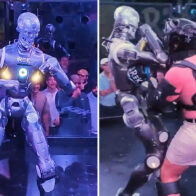 Brutal first-ever human vs. humanoid robot fight!