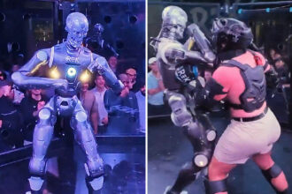 Brutal first-ever human vs. humanoid robot fight!