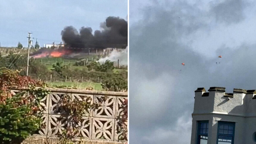 British military aircraft crashes in Wales, two pilots eject