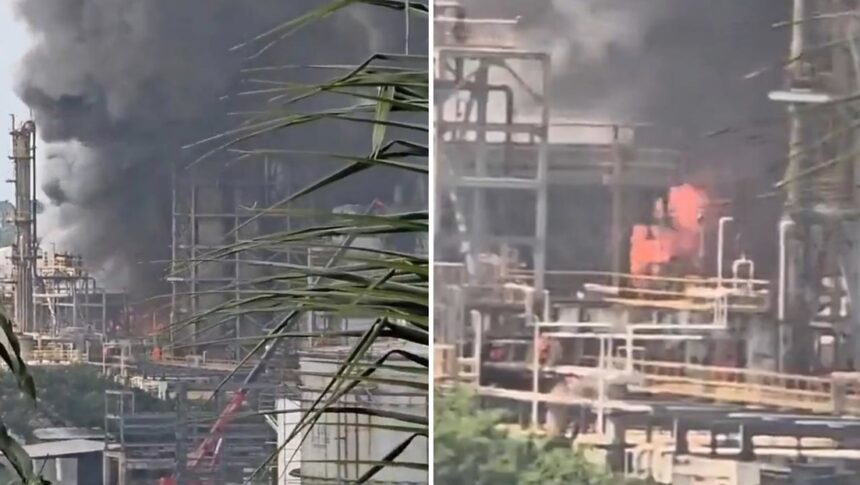 Explosion at Indian refinery sparks massive fire and towering smoke columns