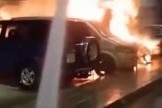 Five cars and several containers set on fire near school in Ceuta amid migrant tensions