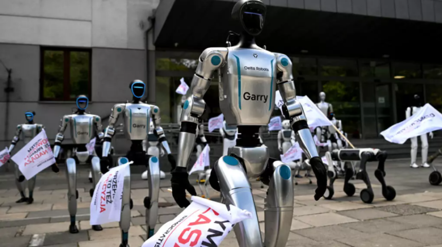 Dozens of robots ‘protest’ against uncontrolled AI use in Poland