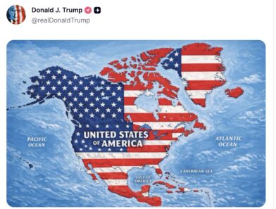 Trump shares his own vision of the North American map