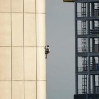 French climber scales Frankfurt’s 166-meter Silver Tower without safety equipment