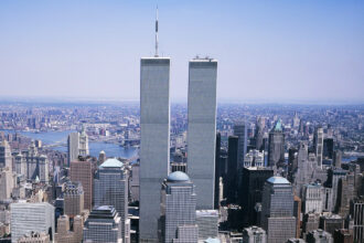 Twin Towers rise again over New York, this time made of light
