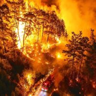 Wildfire rages through Antalya province in Turkey, threatening residential areas