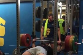 Mongolian president surprises with his strength at the gym