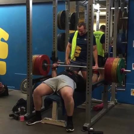 Mongolian president surprises with his strength at the gym