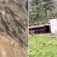 Mountain collapses into river in seconds as floods and landslides hit Nepal