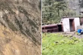 Mountain collapses into river in seconds as floods and landslides hit Nepal
