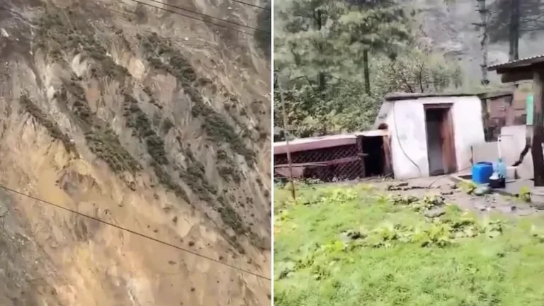 Mountain collapses into river in seconds as floods and landslides hit Nepal