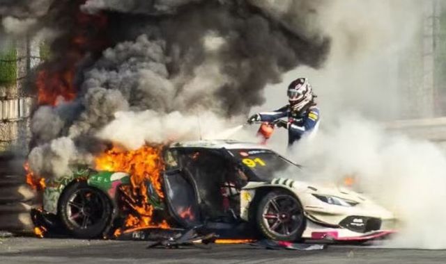 Racing driver thanks rival for saving his life in fiery crash in China