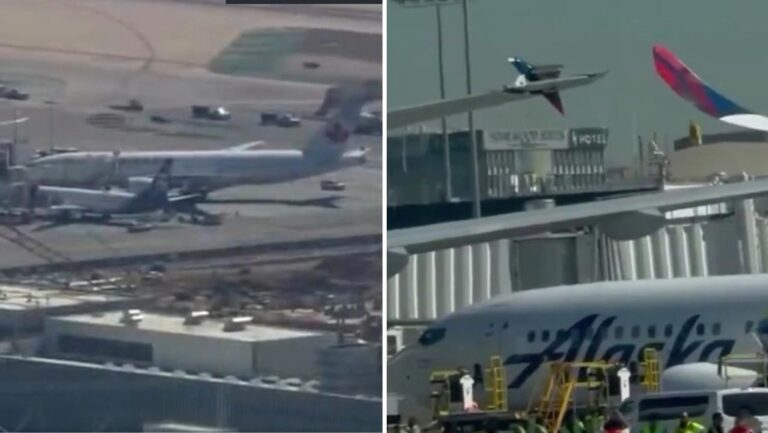 Delta and Air Canada planes collide on the ground at Los Angeles airport