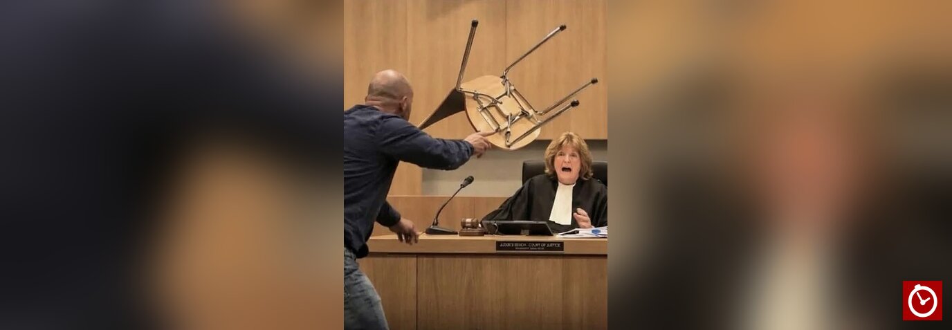 Father throws chair at judge after driver gets 120 hours of community service for killing his daughter