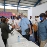 Presidente Luis Abinader con representes de juntas de vecinos de María Trinidad Sánchez