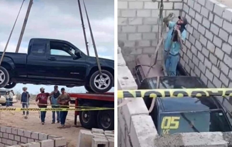 ¡Deseo cumplido! Sepultan hombre junto a su camioneta en EEUU