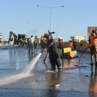 Solucionan socavón del km 12 de la Autopista Duarte; abren el tránsito por la vía