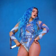 Karol G en una presentación en Coachella